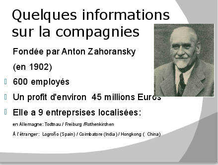 les entreprises depuis le 19è siècle  
à Fribourg en Allemagne